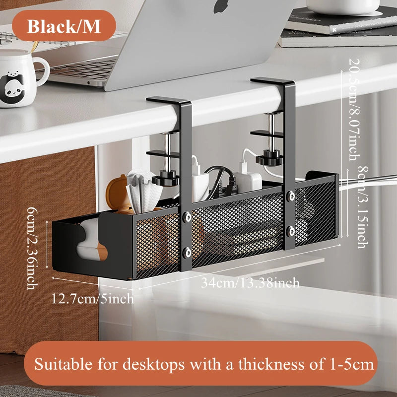 ELMAS No Drilling Under Desk Cable Management Tray - Al Masam Stationery LLC