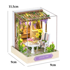 ELMAS Enchanting Mini Wooden Dollhouse Kit with Lights