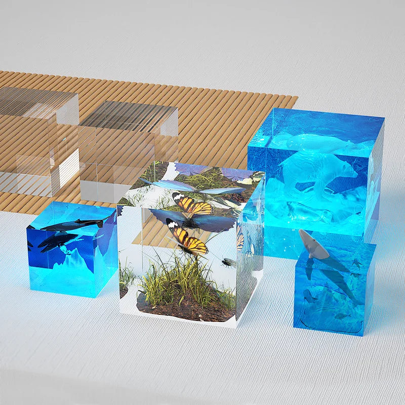 ELMAS Large Clear Silicone Cube Molds for DIY Resin Casting - Al Masam Stationery LLC