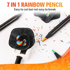 ELMAS 10 Pcs Colored Black Wood Pencils for Art