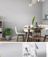 ELMAS Japanese Linen Solid Gray Wallpaper for Living Room - Al Masam Stationery LLC