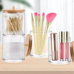 ELMAS Acrylic Storage Box Bathroom Jar Makeup Organizer - Al Masam Stationery LLC