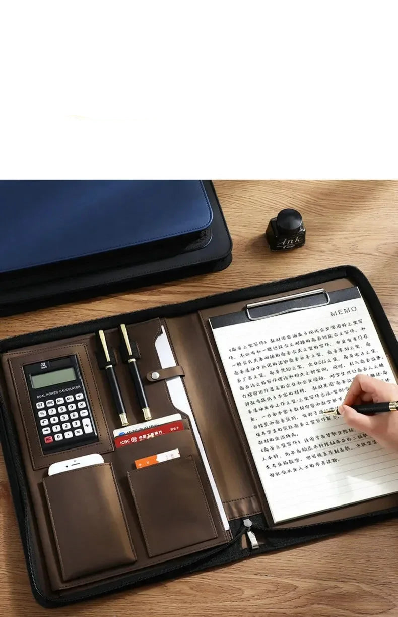 ELMAS Leather A4 Executive Portfolio & Organizer - Al Masam Stationery LLC