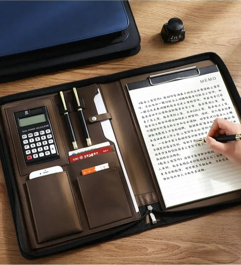 ELMAS Premium A4 Leather Padfolio & Organizer - Al Masam Stationery LLC