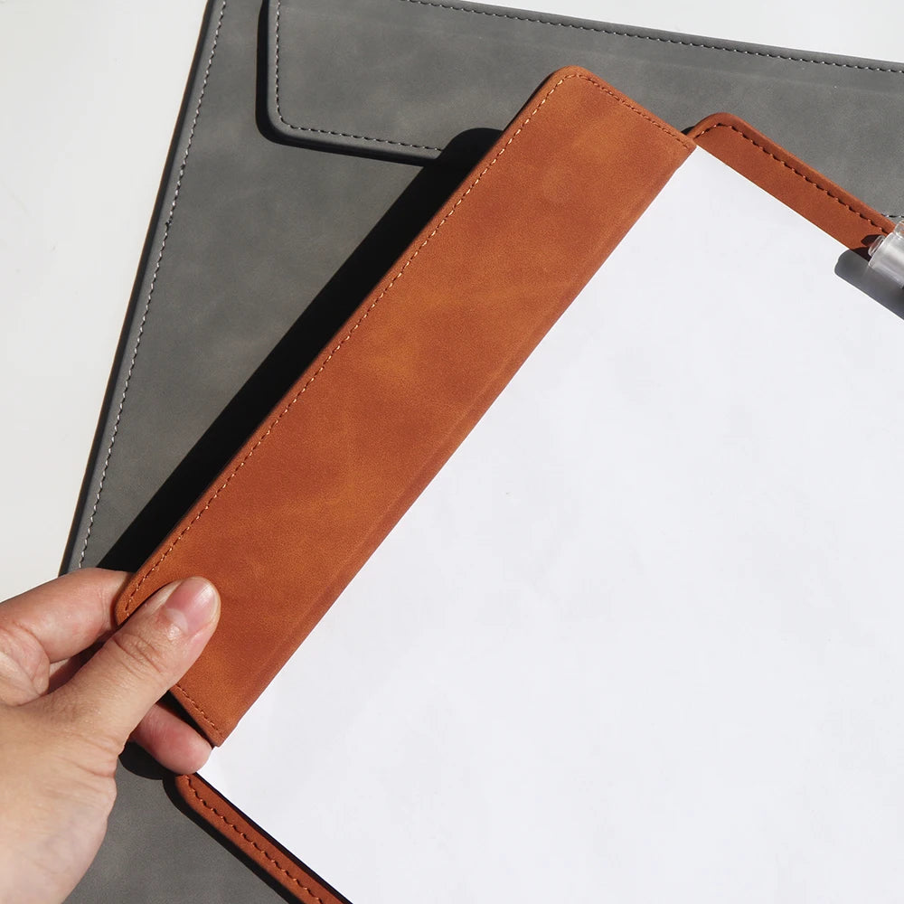 ELMAS Premium Leather A4 Clipboard Folder with Logo - Al Masam Stationery LLC