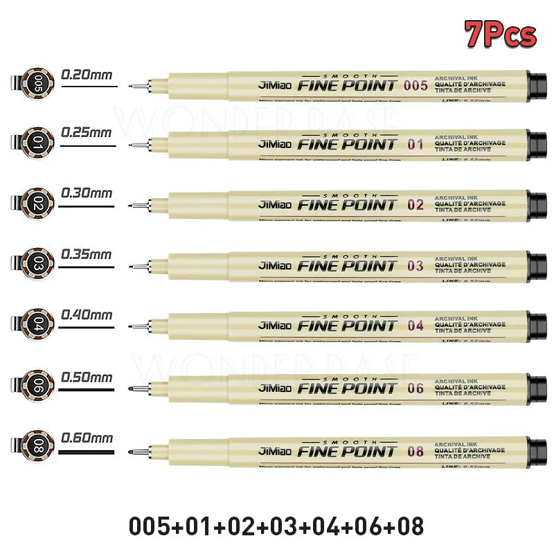 ELMAS 12 Nib Micron Ink Markers for Precision Art - Al Masam Stationery LLC