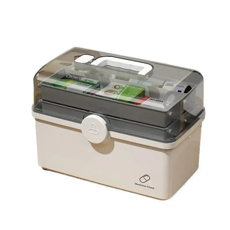 ELMAS 1pc White Large Capacity Medicine Box For Home Storage - Al Masam Stationery LLC