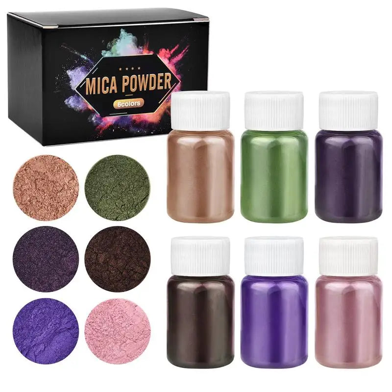 ELMAS 6 Color Pearl Powder Pigment Set for DIY Crafts - Al Masam Stationery LLC