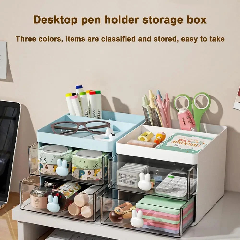 ELMAS Small Desktop Organizer with Drawer for Office & Makeup - Al Masam Stationery LLC