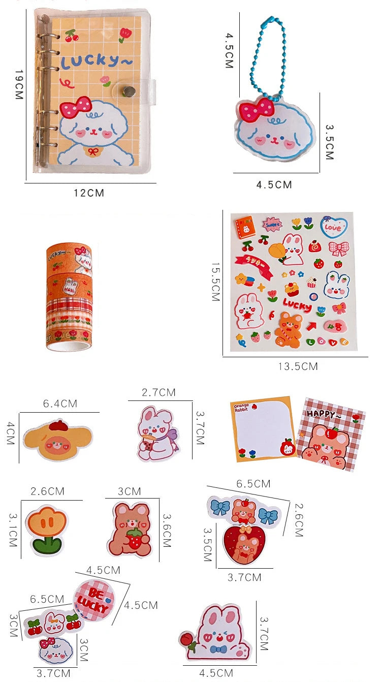 ELMAS Kawaii PVC Loose-leaf Notebook Cover DIY Journal - Al Masam Stationery LLC