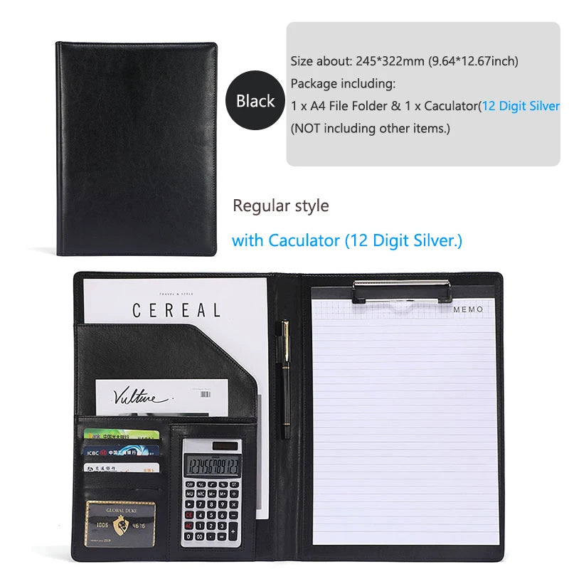 ELMAS Professional PU Leather Portfolio Organizer - Al Masam Stationery LLC