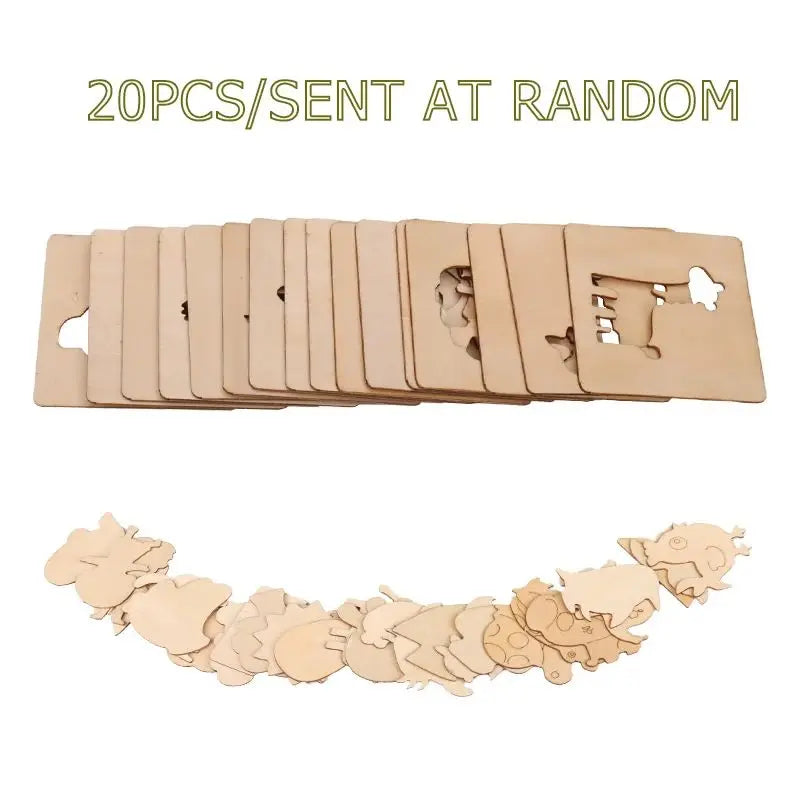 ELMAS Creative 20pc Wooden Stencils for Kids' Art - Al Masam Stationery LLC