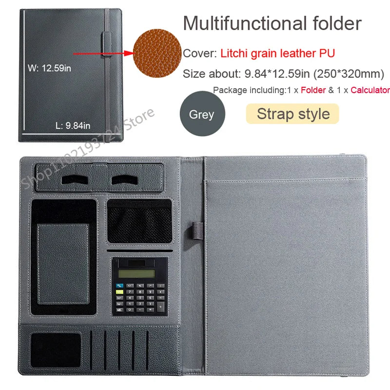 ELMAS Business Leather A4 Portfolio Organizer Folder - Al Masam Stationery LLC