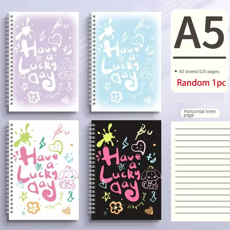 ELMAS A5 Coil Notebook Simple Blue Cute Notebook for Students - Al Masam Stationery LLC