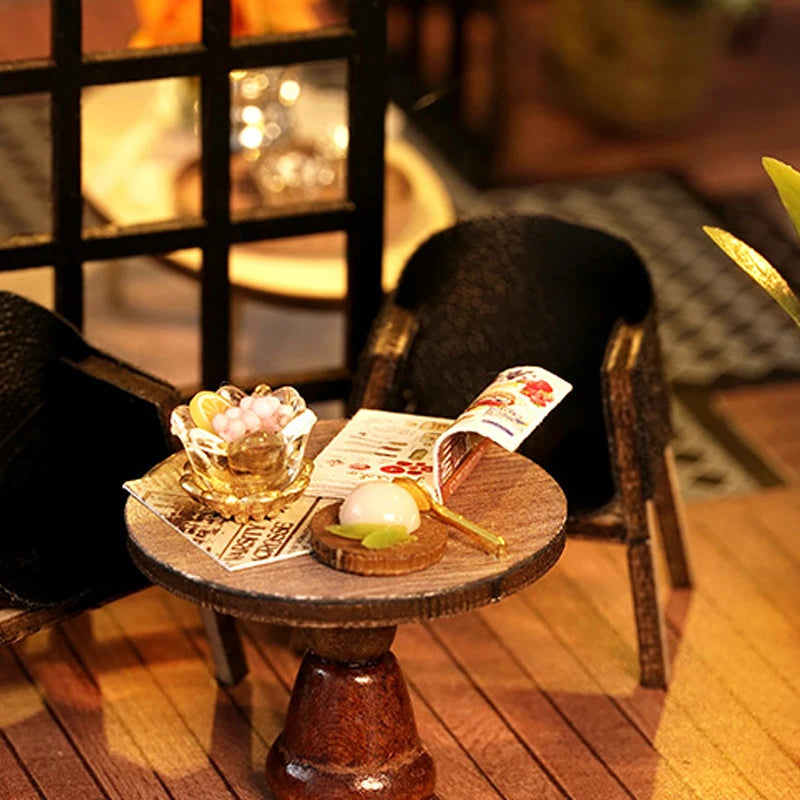 ELMAS Enchanting 3D Wooden Dollhouse Kit with Lights - Al Masam Stationery LLC