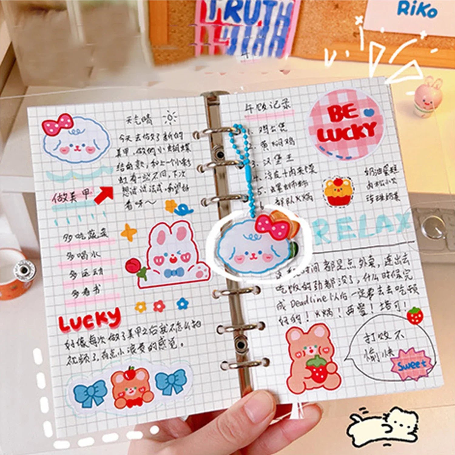 ELMAS Kawaii PVC Loose-leaf Notebook Cover DIY Journal - Al Masam Stationery LLC