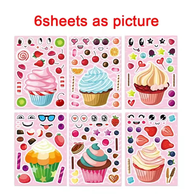 ELMAS Cute Cartoon Face Puzzle DIY Sticker Book Set - Al Masam Stationery LLC