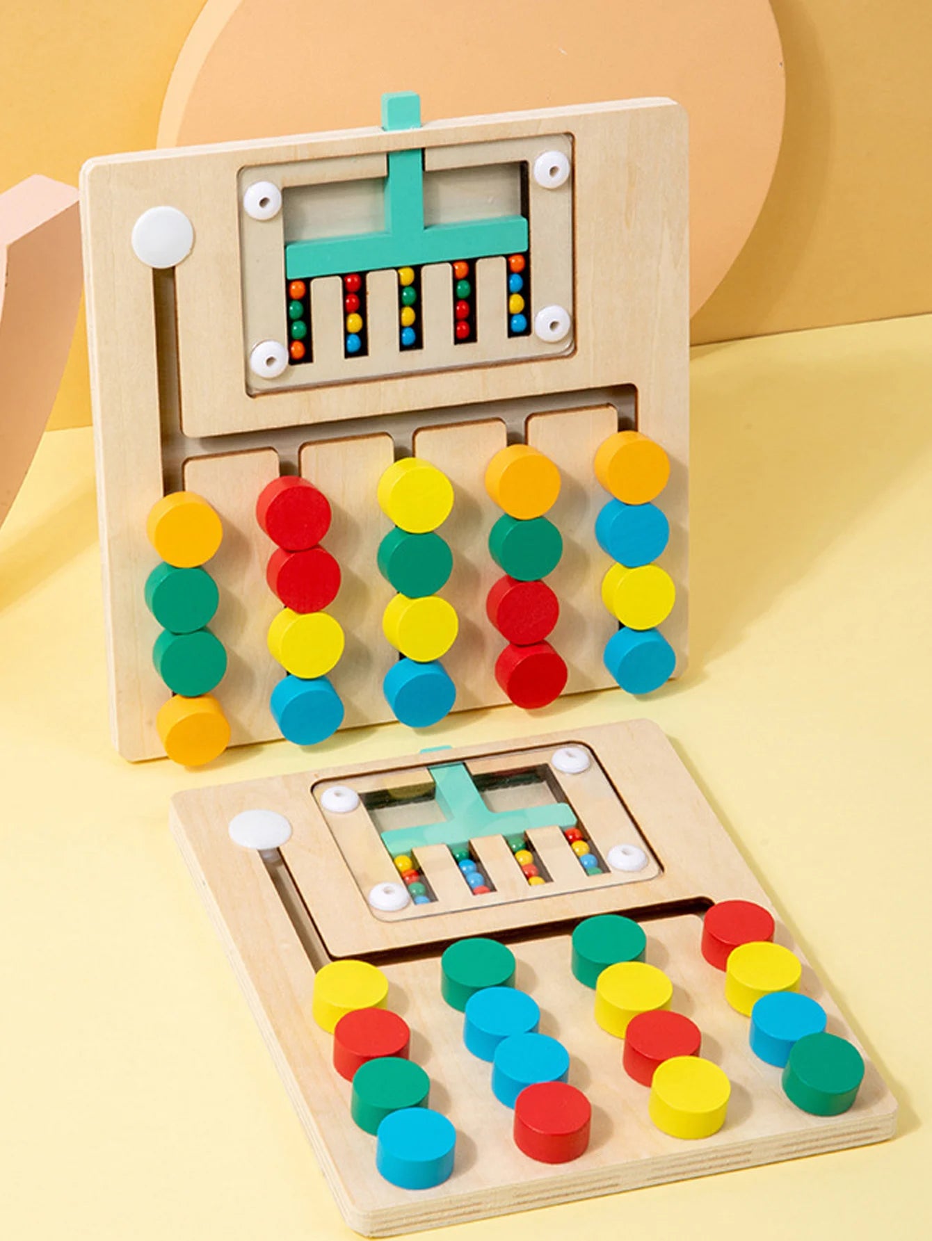ELMAS Montessori Wooden Color Matching Logic Game Toy - Al Masam Stationery LLC