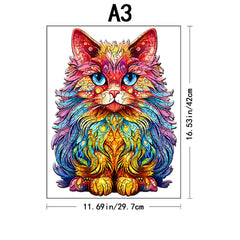 ELMAS Wooden Puzzle Gifts - Cat & Peacock Intelligence Game - Al Masam Stationery LLC