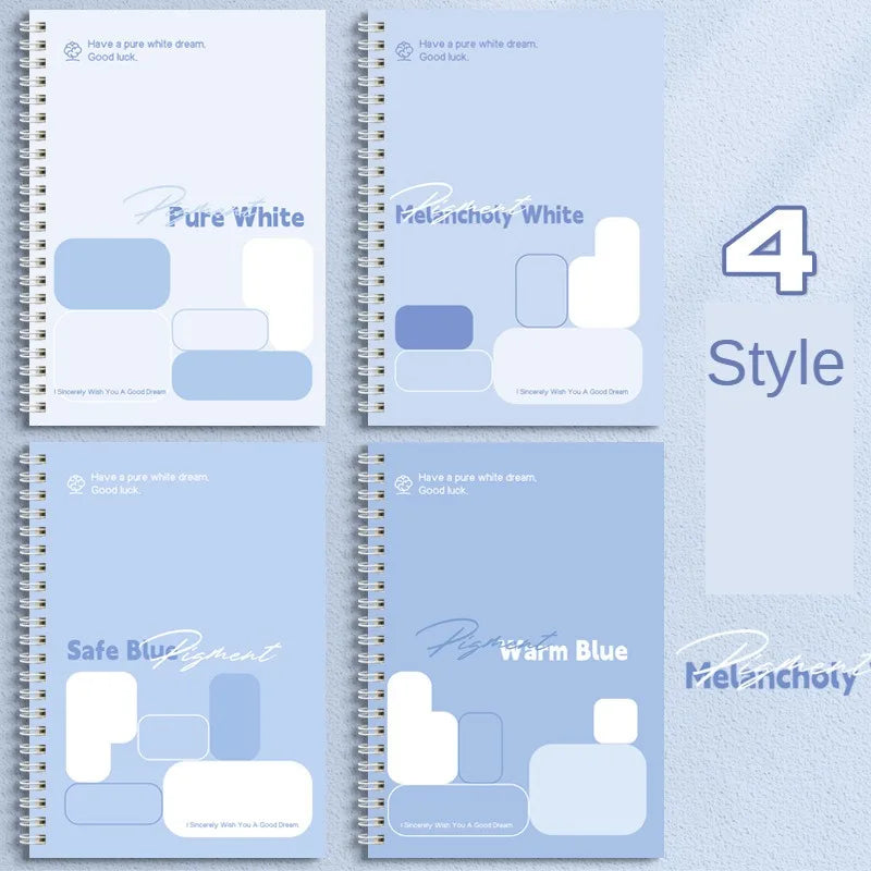 ELMAS A5 Coil Notebook Simple Blue Cute Notebook for Students - Al Masam Stationery LLC