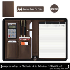 ELMAS Stylish Leather A4 Executive Document Organizer - Al Masam Stationery LLC