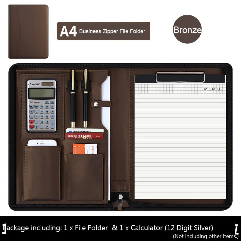 ELMAS Premium A4 Leather Padfolio & Organizer - Al Masam Stationery LLC