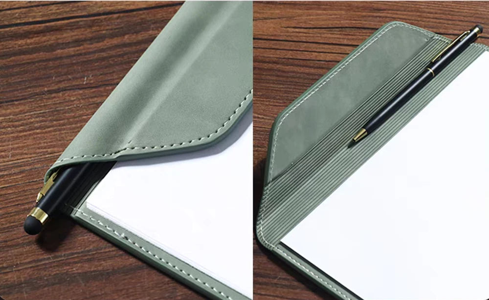 ELMAS Premium Leather A4 Clipboard Folder with Logo - Al Masam Stationery LLC