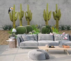 ELMAS Custom Tropical Cactus Wallpaper 3D Nature Mural - Al Masam Stationery LLC