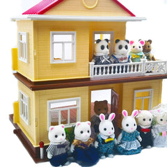 ELMAS Enchanted Forest Animal Family Dollhouse Set