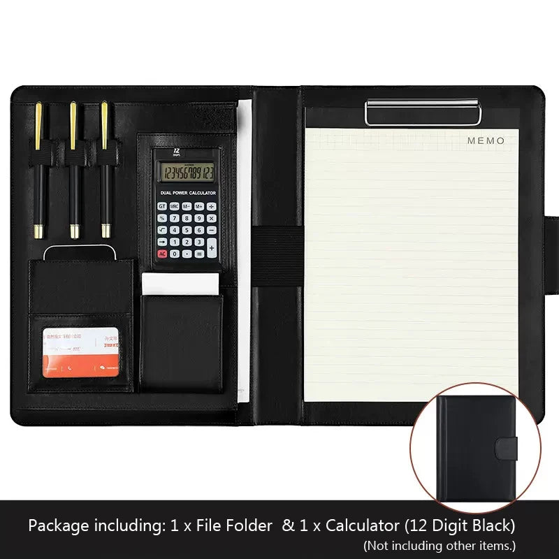 ELMAS Stylish Leather A4 Conference Portfolio Folder - Al Masam Stationery LLC