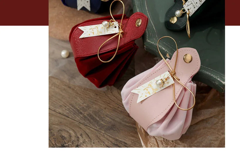 ELMAS Luxury Leather Gift Flannel Bag for Weddings - Al Masam Stationery LLC