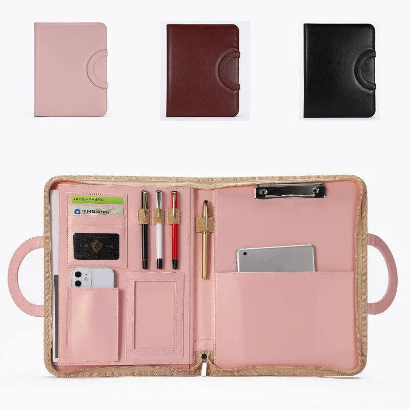 ELMAS Stylish A4 Leather Portfolio Organizer for Professionals - Al Masam Stationery LLC