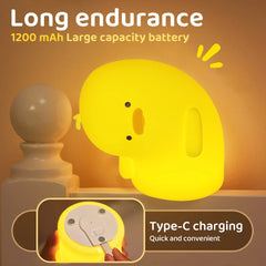 ELMAS Adorable Duck Kids Night Light with Timer & USB