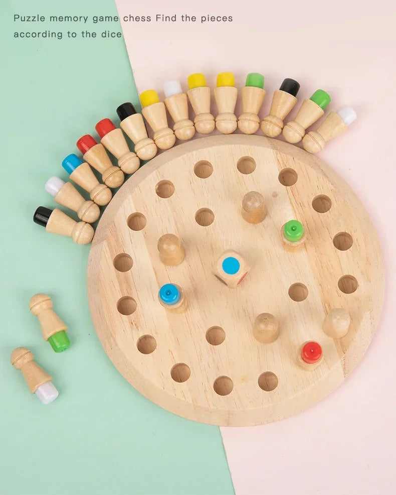 ELMAS Wooden Memory Match Stick Chess Game for Kids - Al Masam Stationery LLC