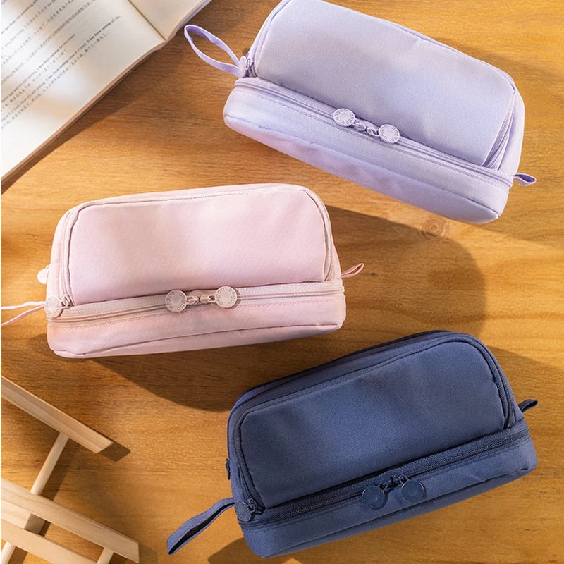 ELMAS Stylish Purple 3/4 Compartment Pencil Case for Kids - Al Masam Stationery LLC