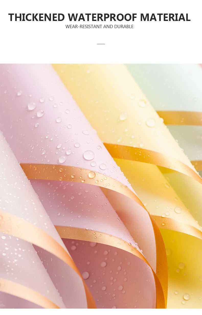 ELMAS Elegant Flower Wraps with Golden Edges - 10 Sheets - Al Masam Stationery LLC