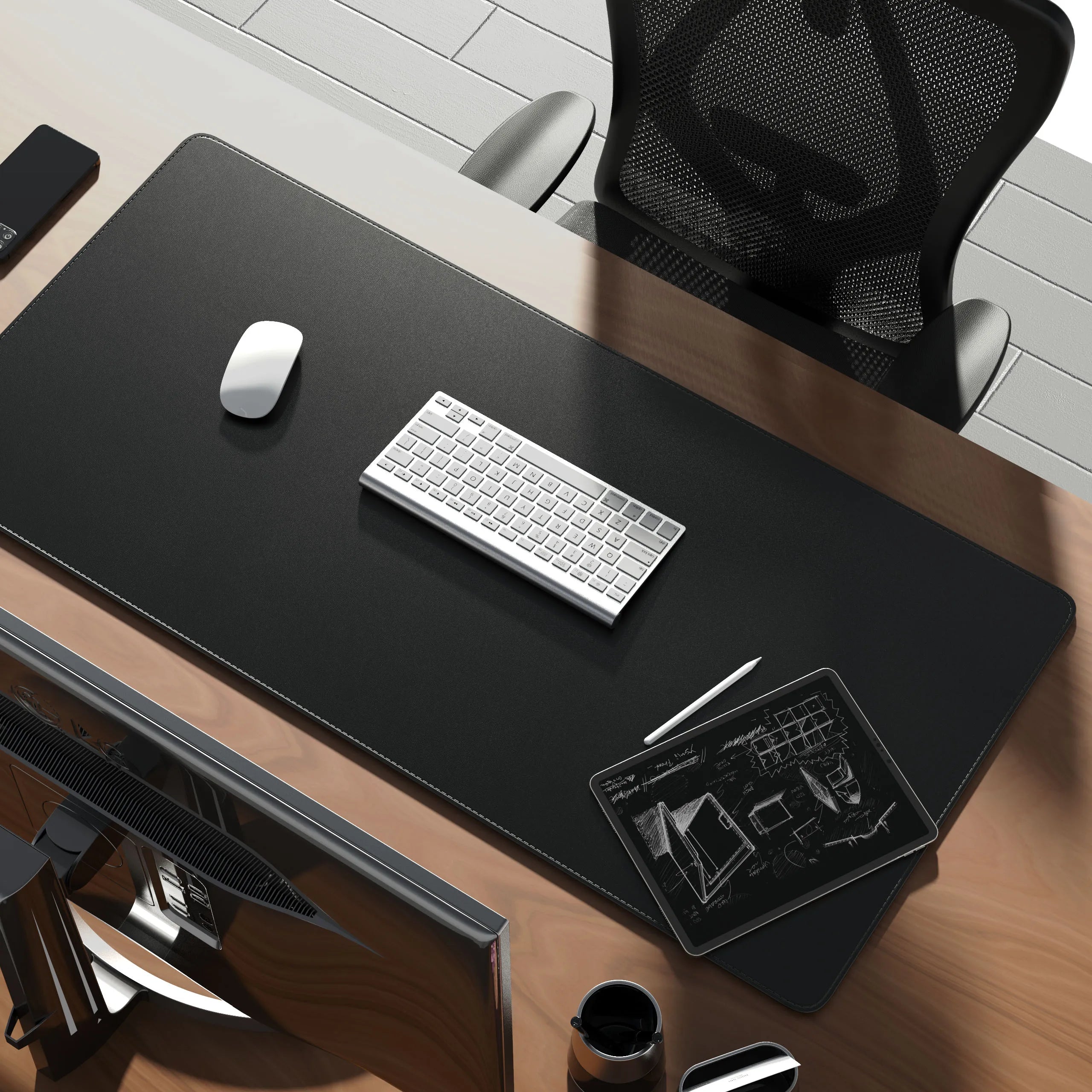 ELMAS Premium Dual-Sided Cork & Leather Mouse Pad - Al Masam Stationery LLC