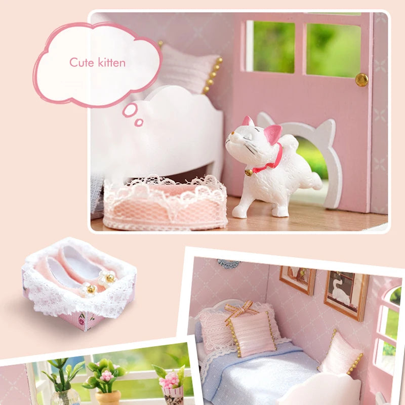 ELMAS Enchanted Dollhouse Kit with LED Lights & Furniture - Al Masam Stationery LLC