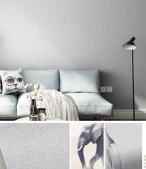 ELMAS Japanese Linen Solid Gray Wallpaper for Living Room - Al Masam Stationery LLC