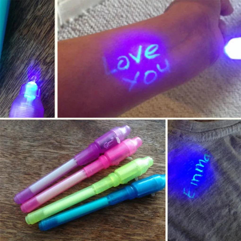 ELMAS 4pcs Luminous Light Pen Magic Purple UV Combo - Al Masam Stationery LLC