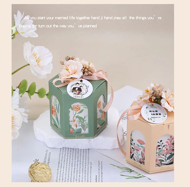 ELMAS Hexagon Flower Candy Gift Boxes for Kids Parties - Al Masam Stationery LLC