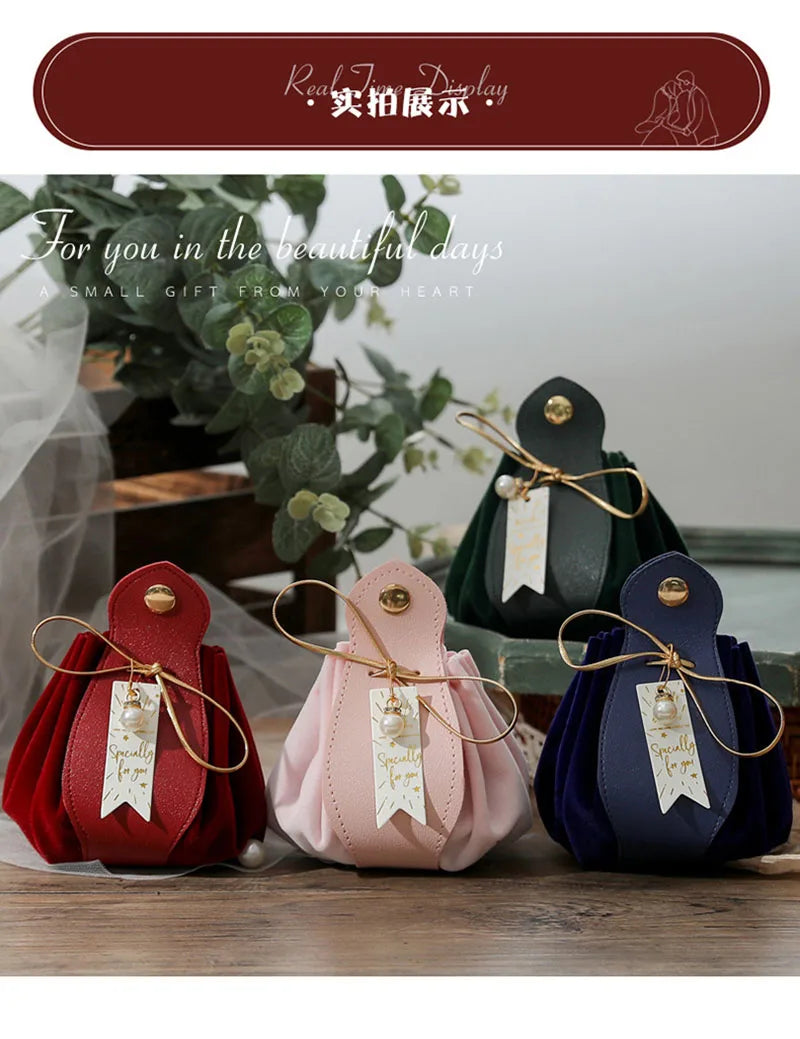 ELMAS Luxury Leather Wedding Candy Packaging Bag Supplies - Al Masam Stationery LLC