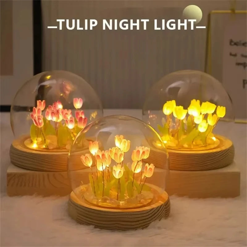 ELMAS LED DIY Mini Tulip Night Light Cute Home Decor - Al Masam Stationery LLC