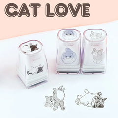 Animal Pattern Cat Decoration Stamp DIY Craft Junk Journal Pet Cat Stamp Kawaii Stationery Cat Figure Seal