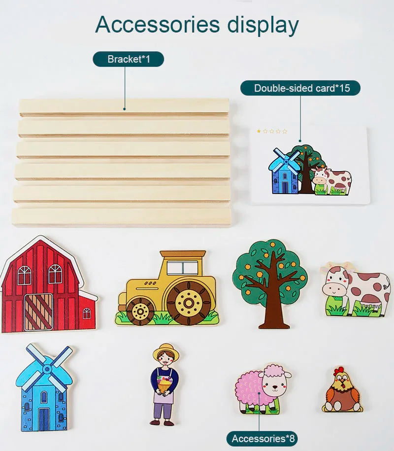 ELMAS Wooden Montessori Logical Thinking Shape Matching Toy - Al Masam Stationery LLC