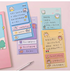 ELMAS Cute Kawaii Animal Sticky Notes & Memo Pad Set