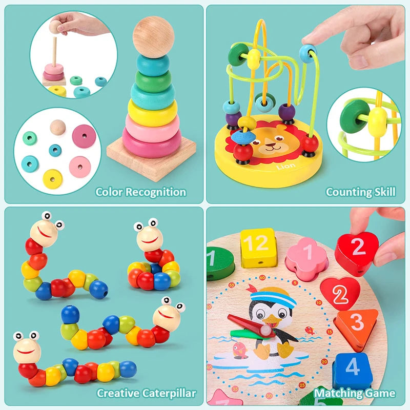 ELMAS Montessori Wooden Puzzles for Kids Early Learning - Al Masam Stationery LLC