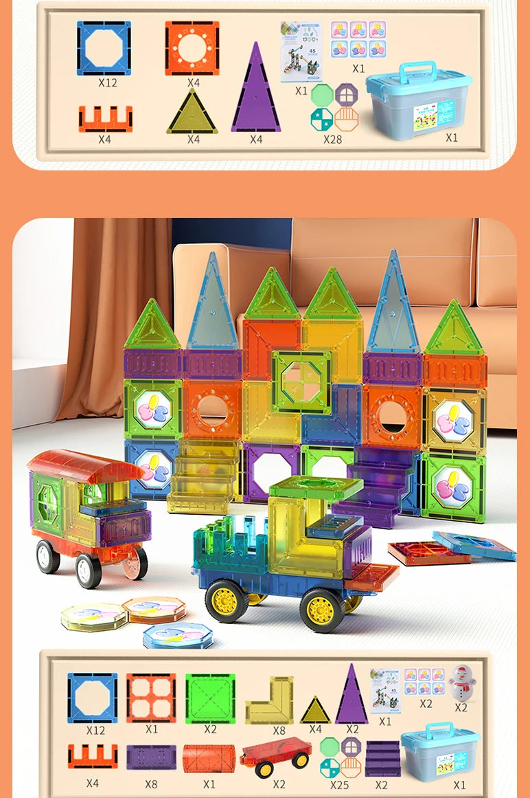 ELMAS Creative Magnetic Building Tiles for Kids - Al Masam Stationery LLC