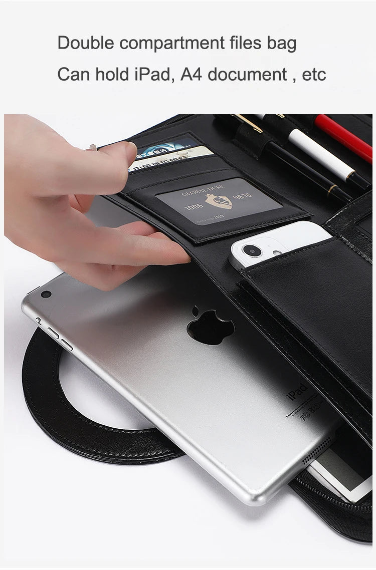 ELMAS Stylish A4 Leather Portfolio Organizer for Professionals - Al Masam Stationery LLC