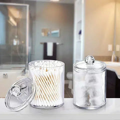 ELMAS Acrylic Storage Box Round Jar Organizer for Makeup - Al Masam Stationery LLC